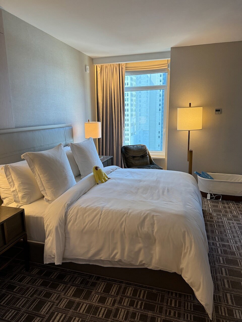 Suite bedroom at Four Seasons Hotel New York Downtown