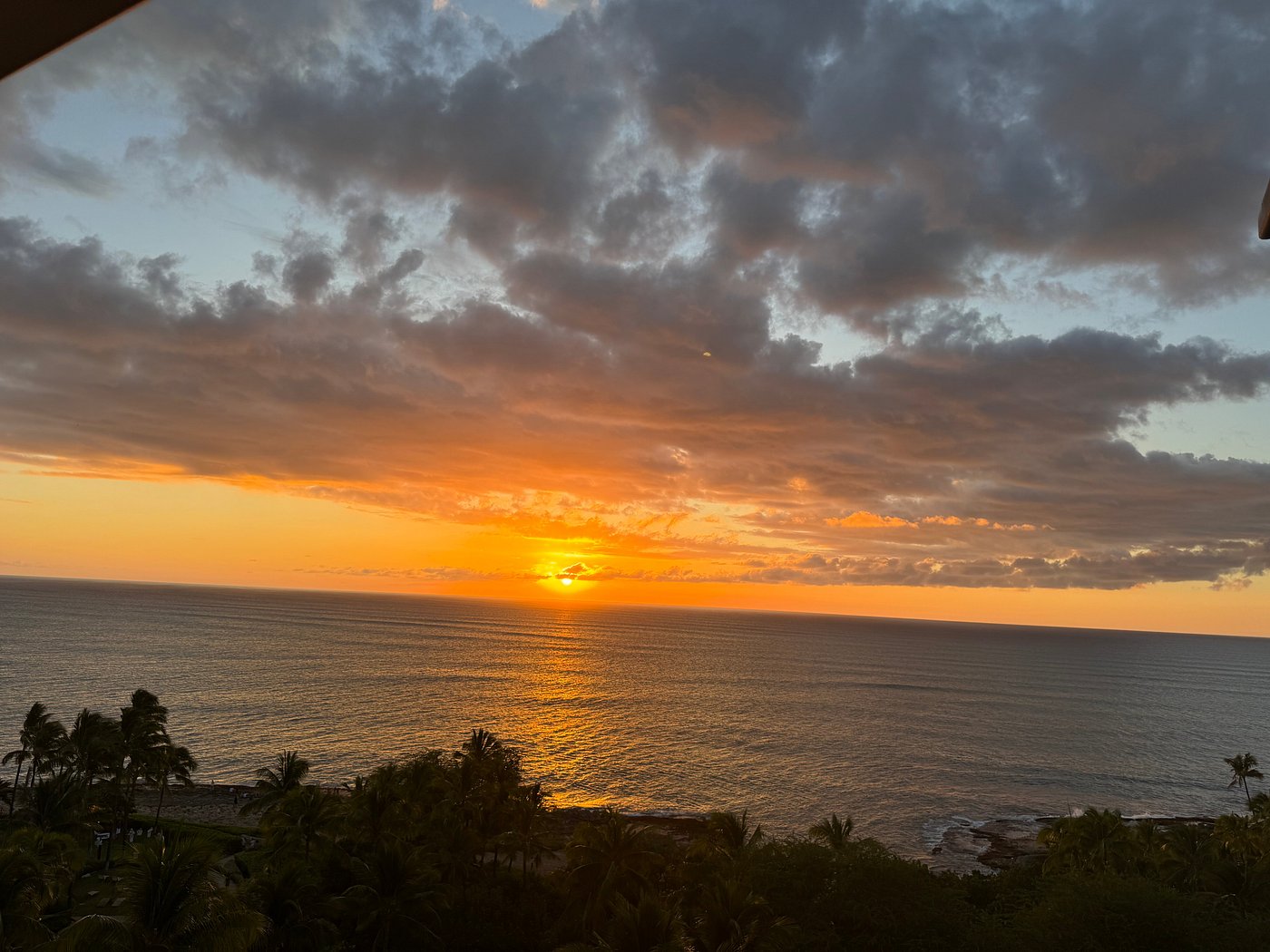 Sunset over the ocean from Four Seasons Resort Oahu