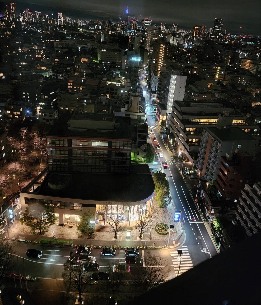 Nighttime city view from a room at Grand Hyatt Tokyo