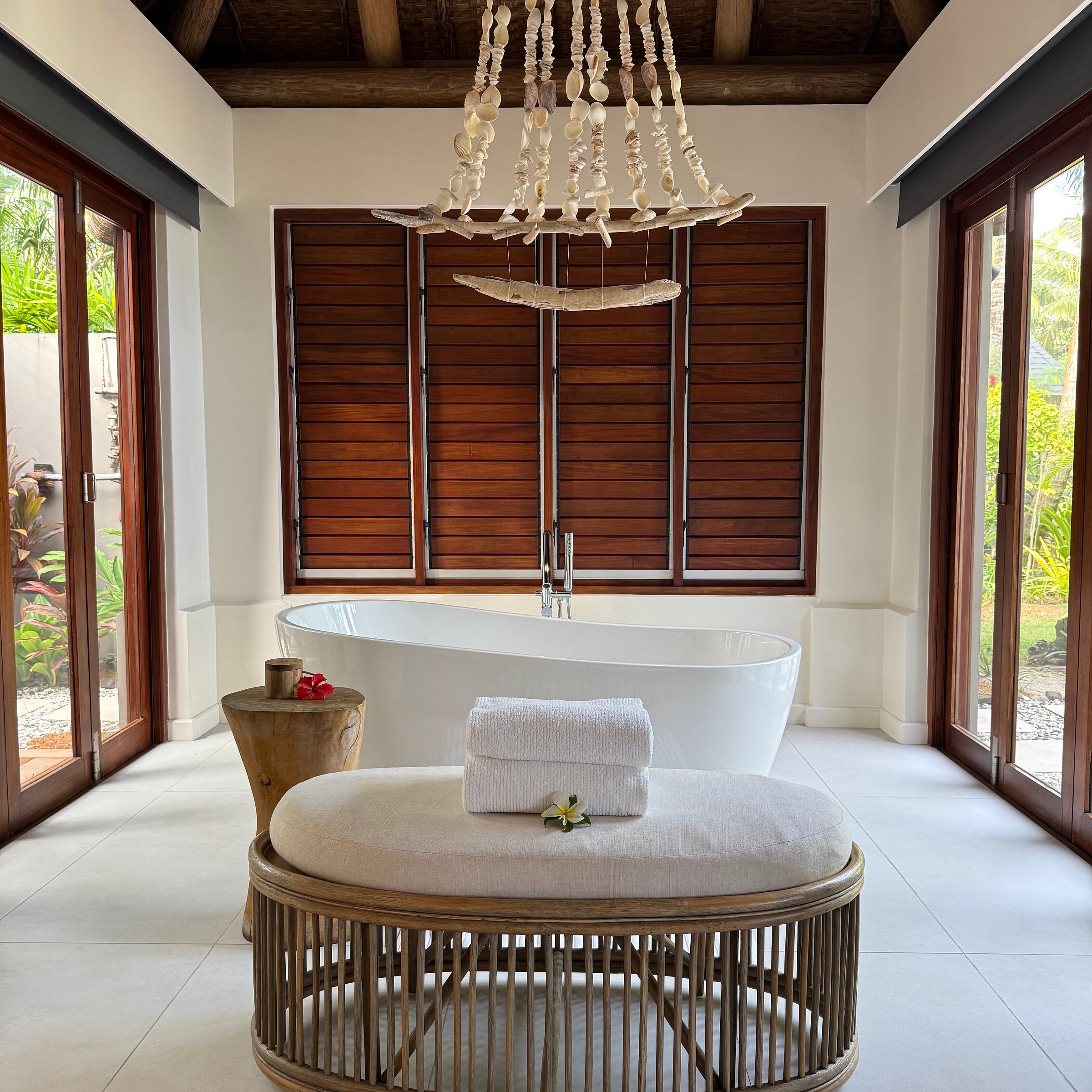 Villa bathroom at Kokomo Private Island Fiji
