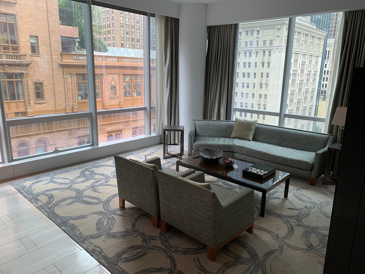 Suite sitting room with city windows at Park Hyatt New York