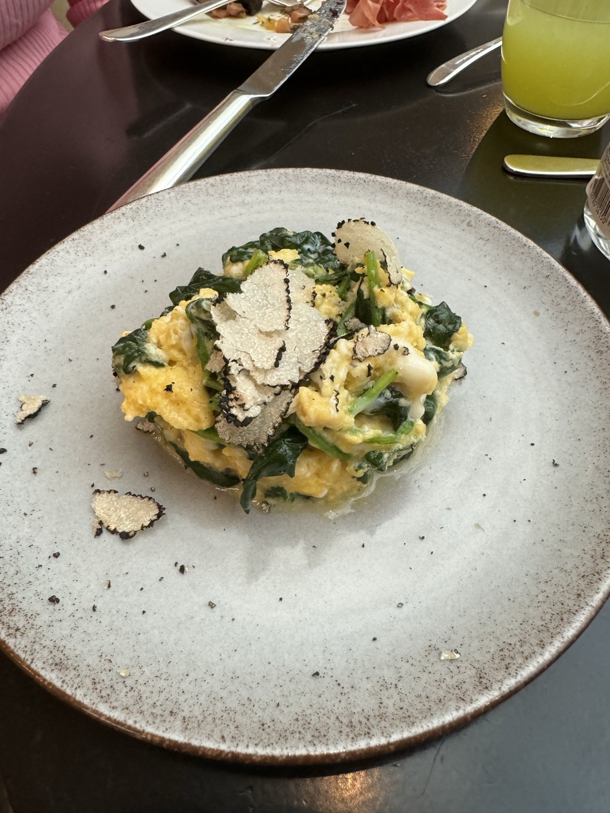 Black truffle eggs served at breakfast at Park Hyatt Vienna