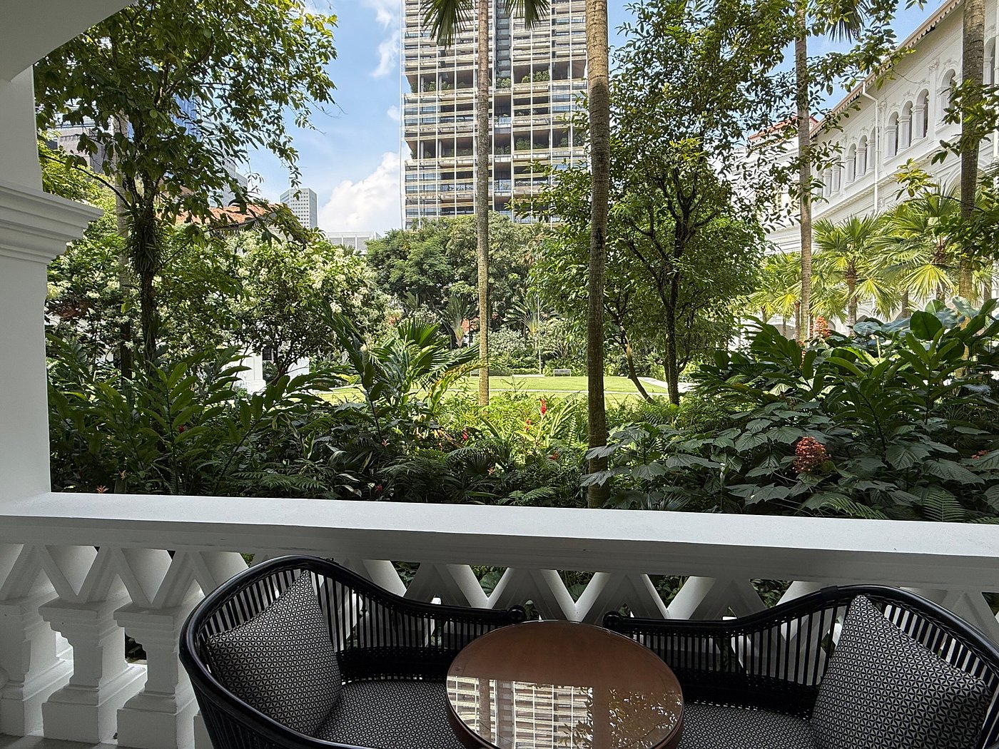 Palm court at Raffles Singapore