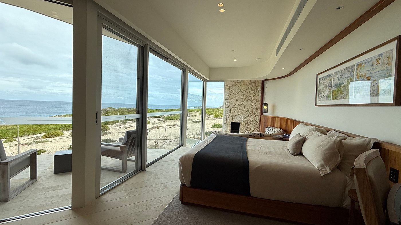 Guest bedroom at Southern Ocean Lodge