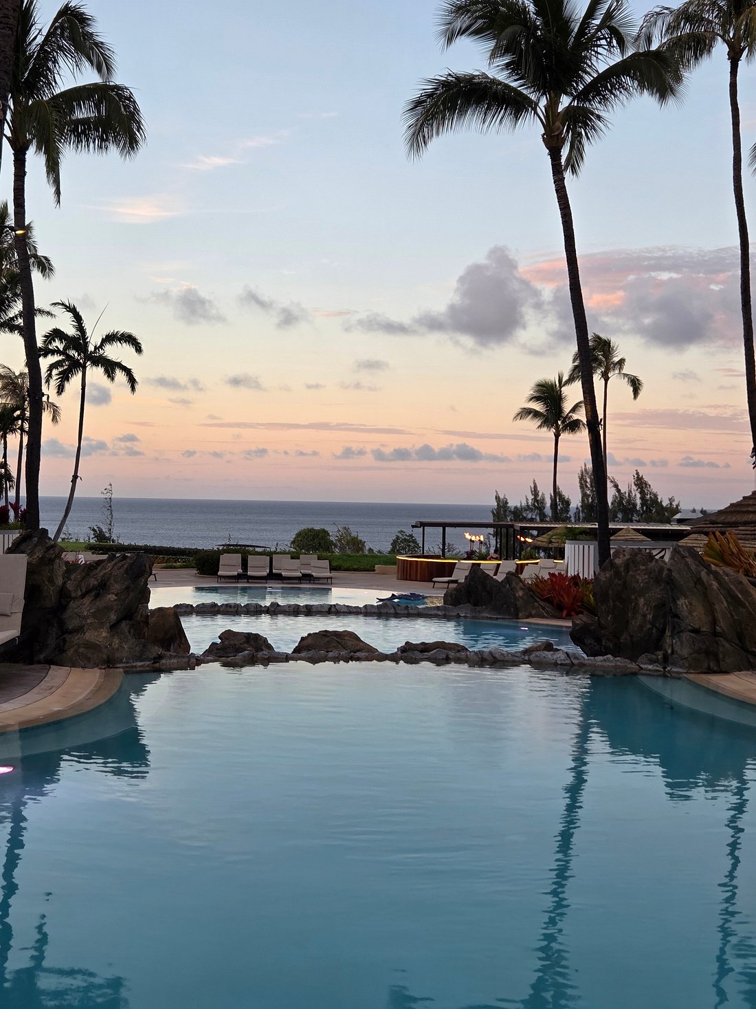 Sunset from the grounds at The Ritz-Carlton Maui